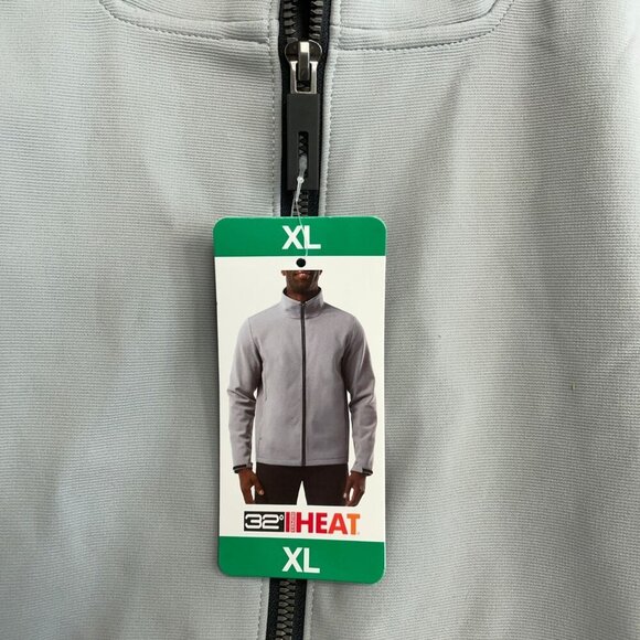 NEW 32 Degrees Heat Men's XL Windbreaker Jacket Light Gray Full Zip - Picture 8 of 9